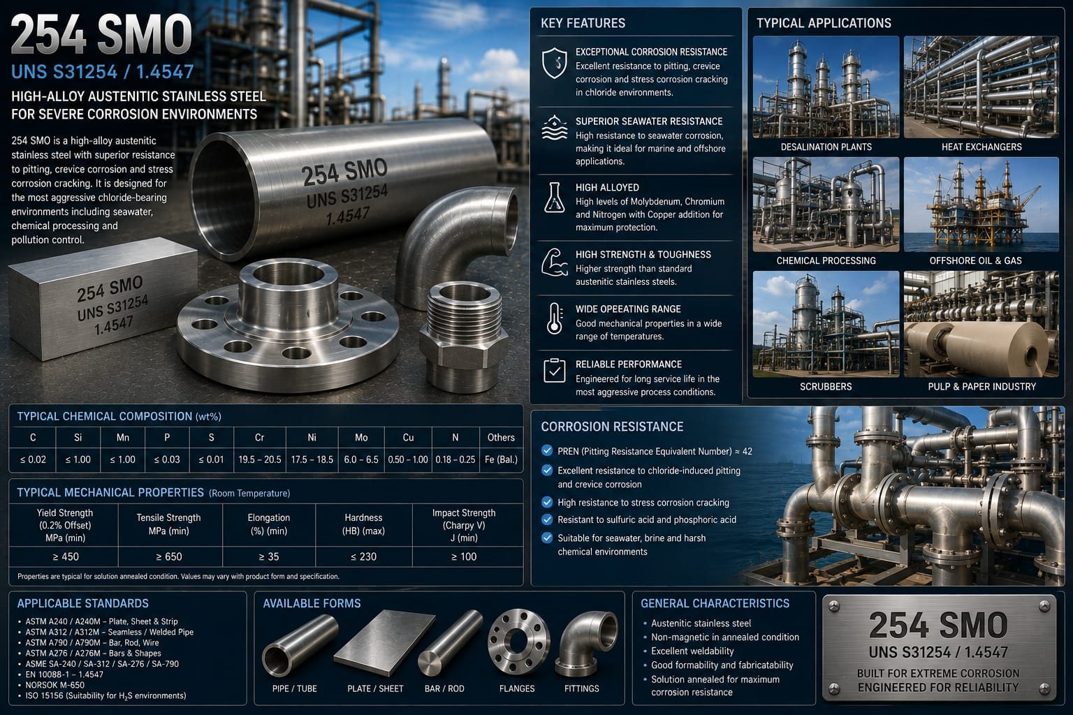 254 SMO technical data