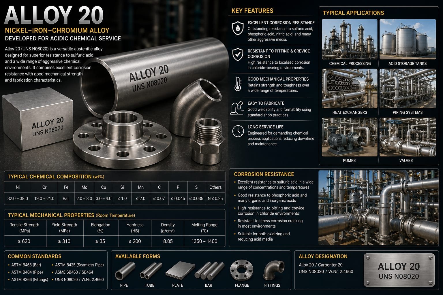 Alloy 20 technical data