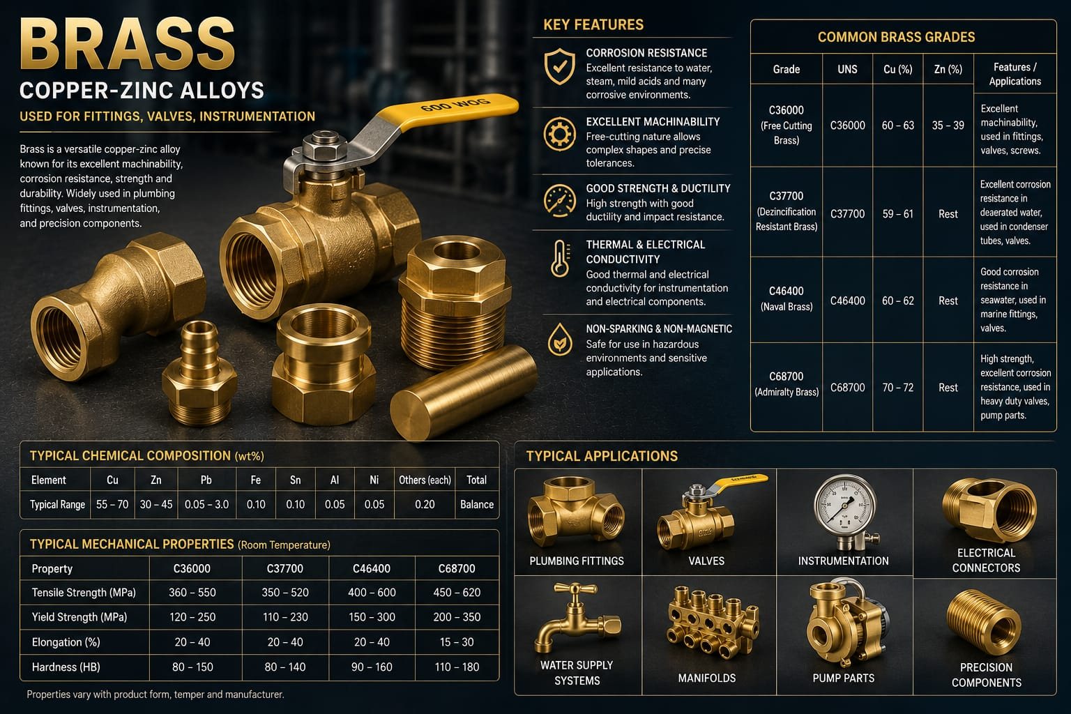 Brass technical data
