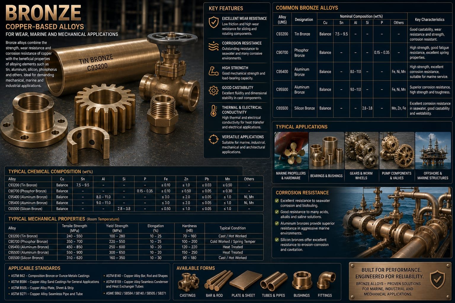 Bronze technical data