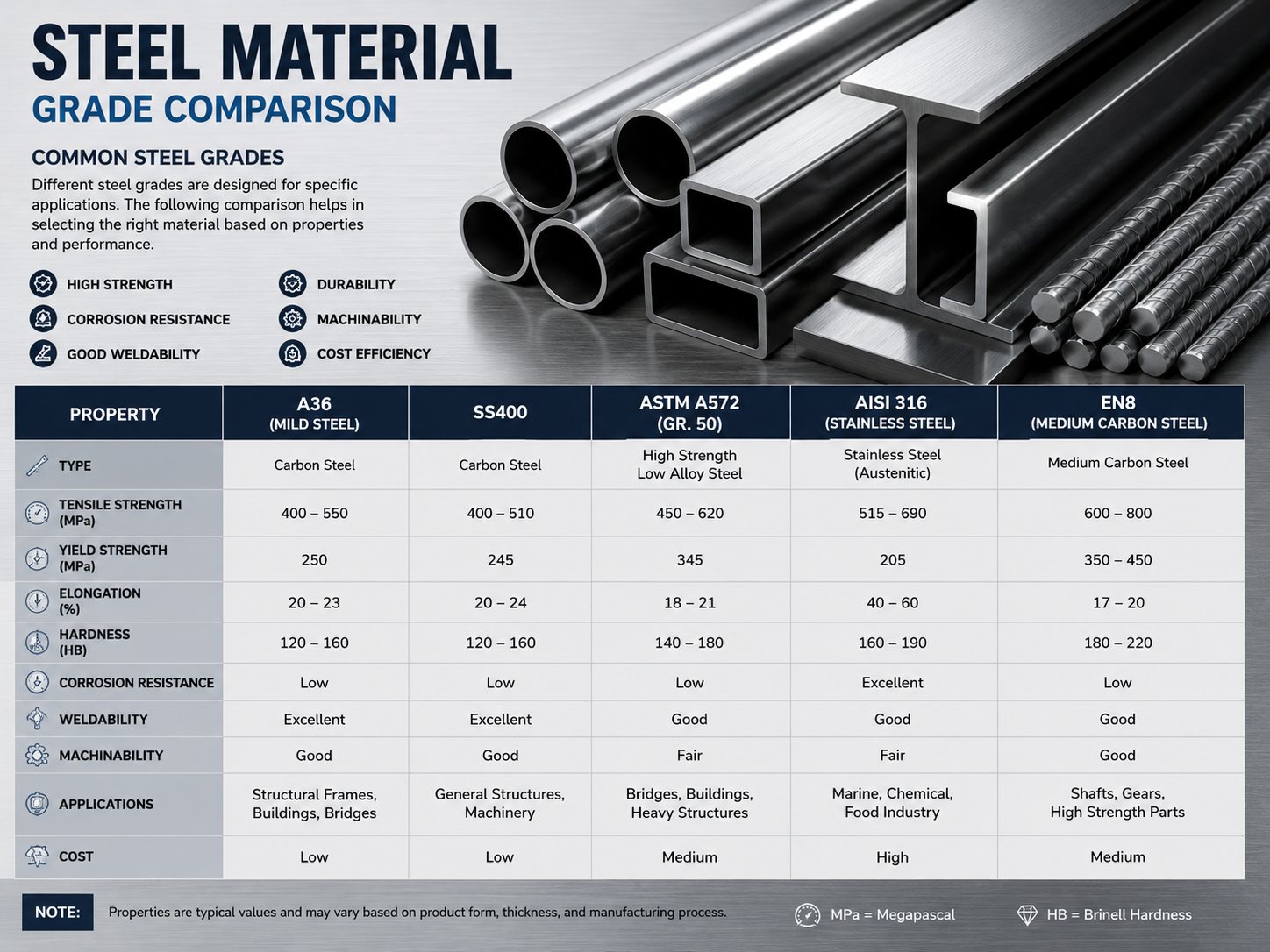 Stainless Steel technical data